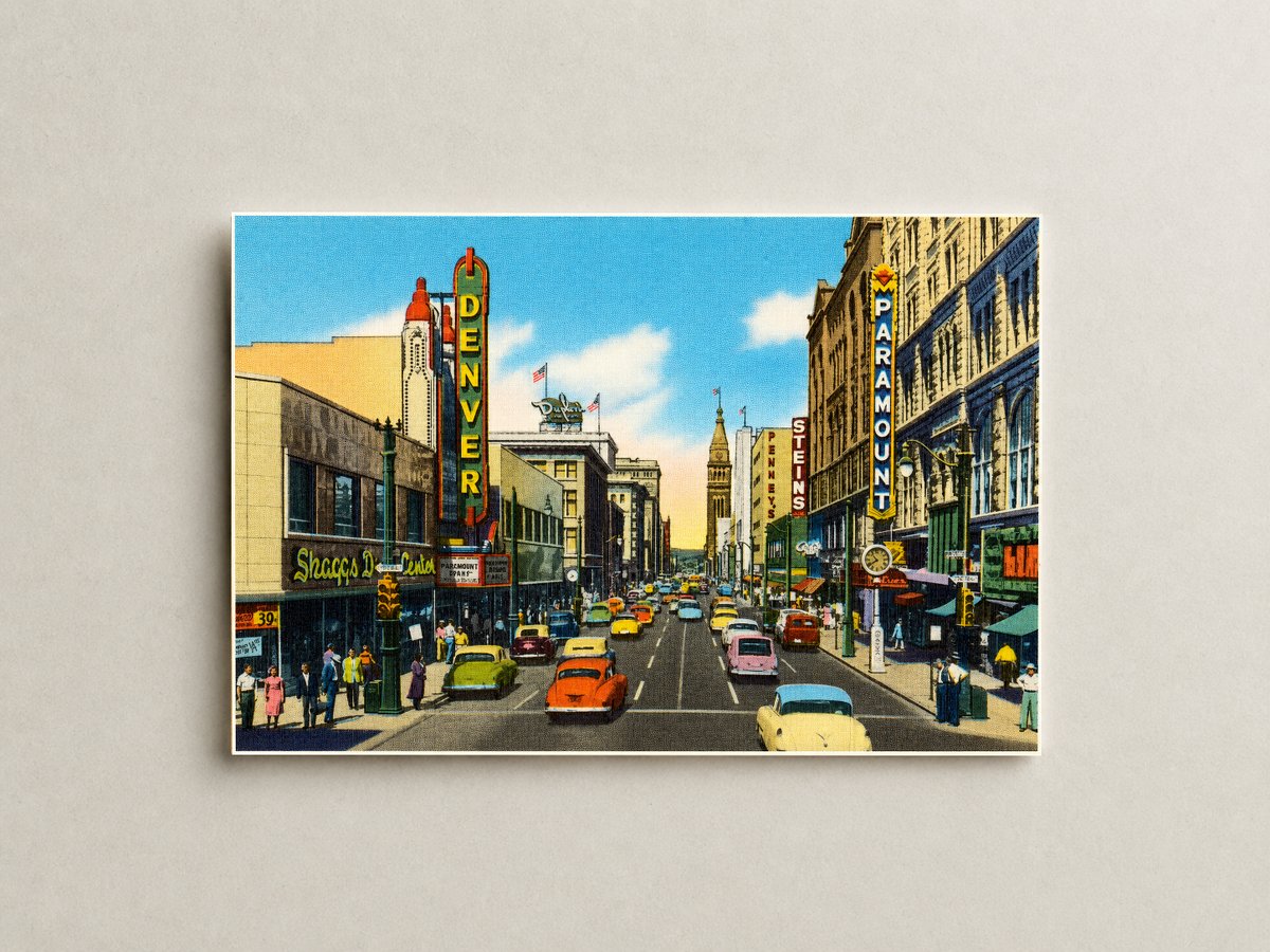 Denver, CO: 16Th Street and downtown business section in Denver, Colorado. Denver, the mile high city, is the metropolis of the Rocky Mountain Empire.