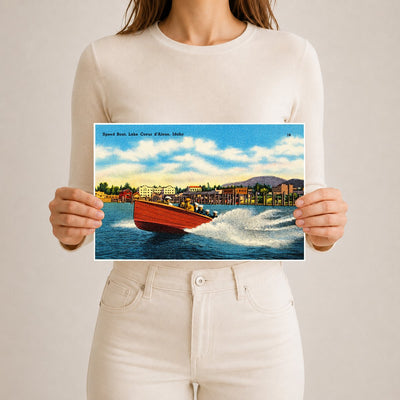 Coeur d'Alene Lake, ID: Speed boat, Lake Coeur d'Alene