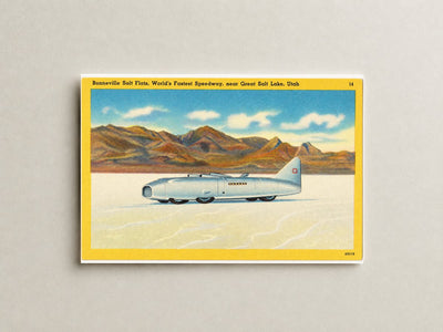 Bonneville Salt Flats, UT: Bonneville Salt Flats, "World's fastest speedway." Utah