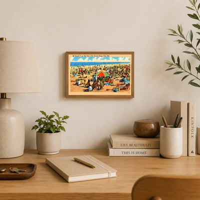 $5 Reward if you find me in this crowd, Ocean City, MD — Vintage Maryland Postcard