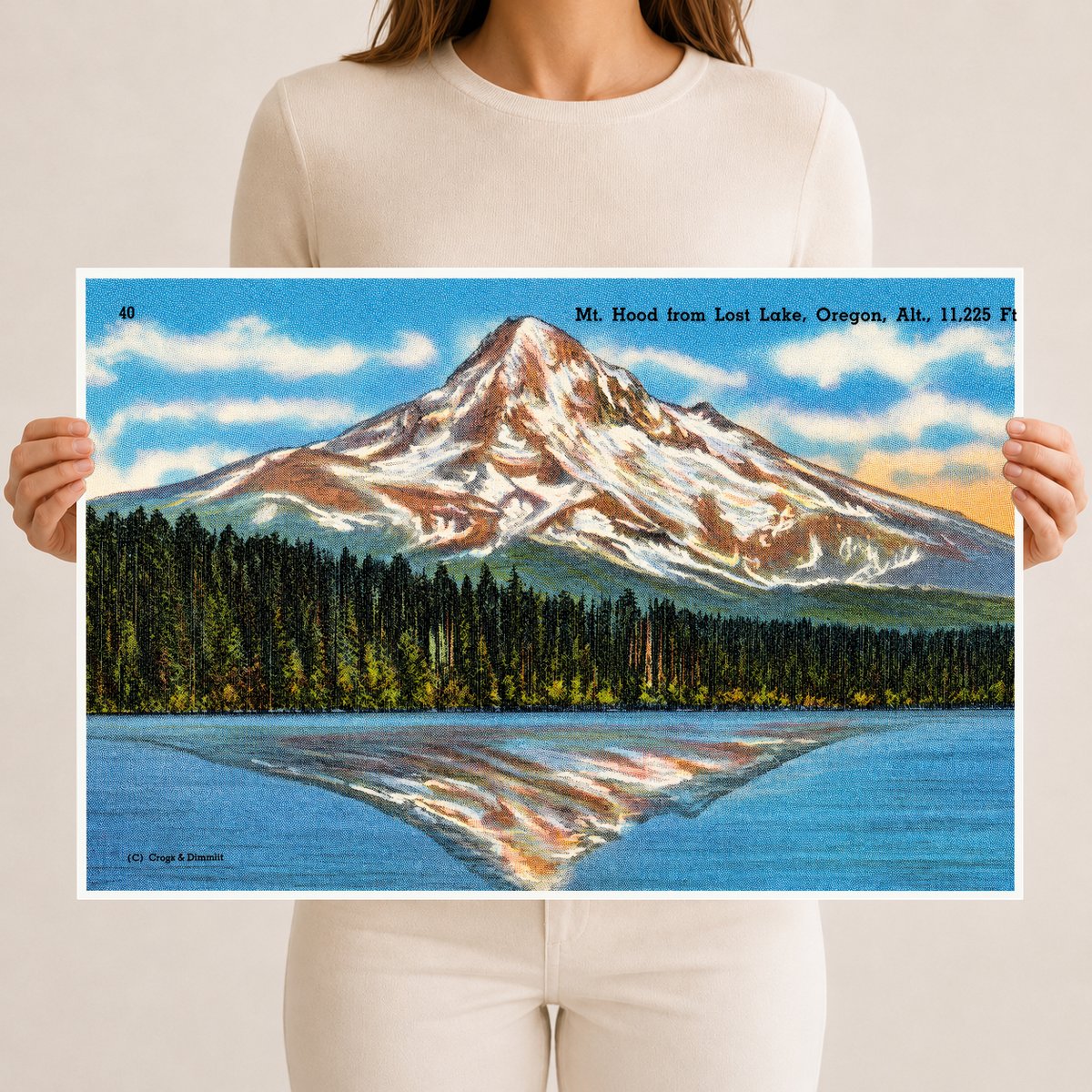 Hood, Mount, OR: Mt. Hood from Lost Lake, Oregon, alt., 11,225 ft.