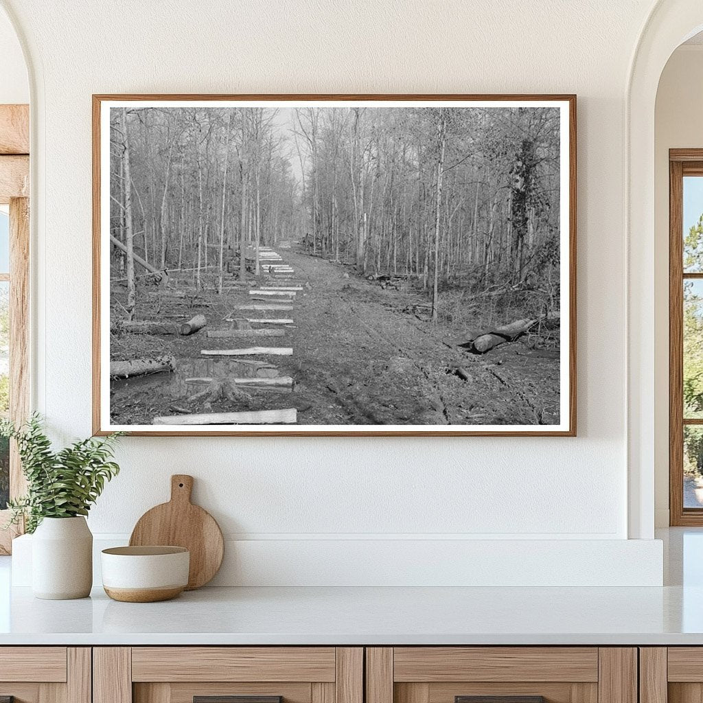 Fenceposts Along Dirt Lane in Arkansas January 1939 - Available at KNOWOL