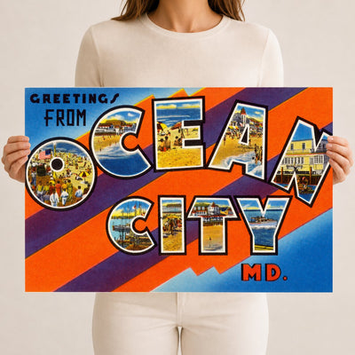 Greetings from Ocean City — Vintage Maryland Postcard