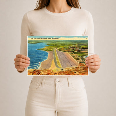 Missouri River, MT: Fort Peck Dam, on Missouri River, in Montana