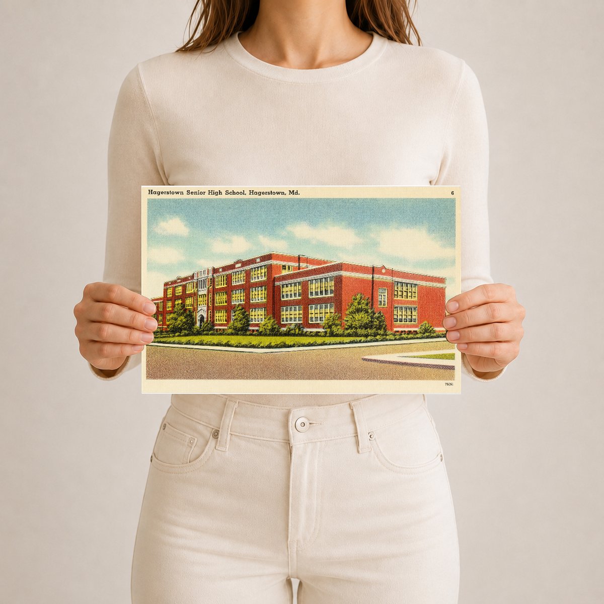 Hagerstown Senior High School, Hagerstown, MD — Vintage Maryland Postcard