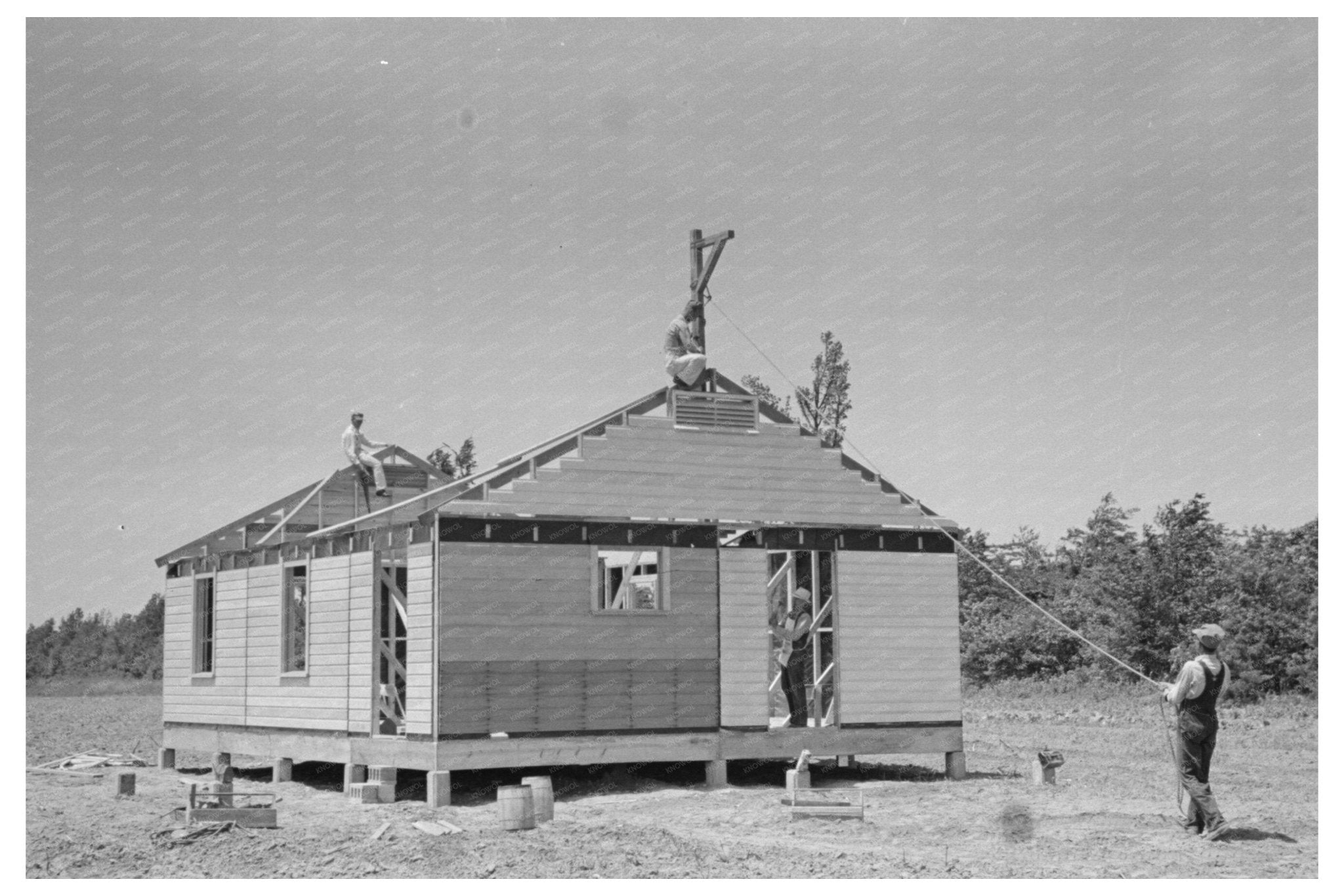 Fieldhouse Construction in New Madrid County 1938 - Available at KNOWOL