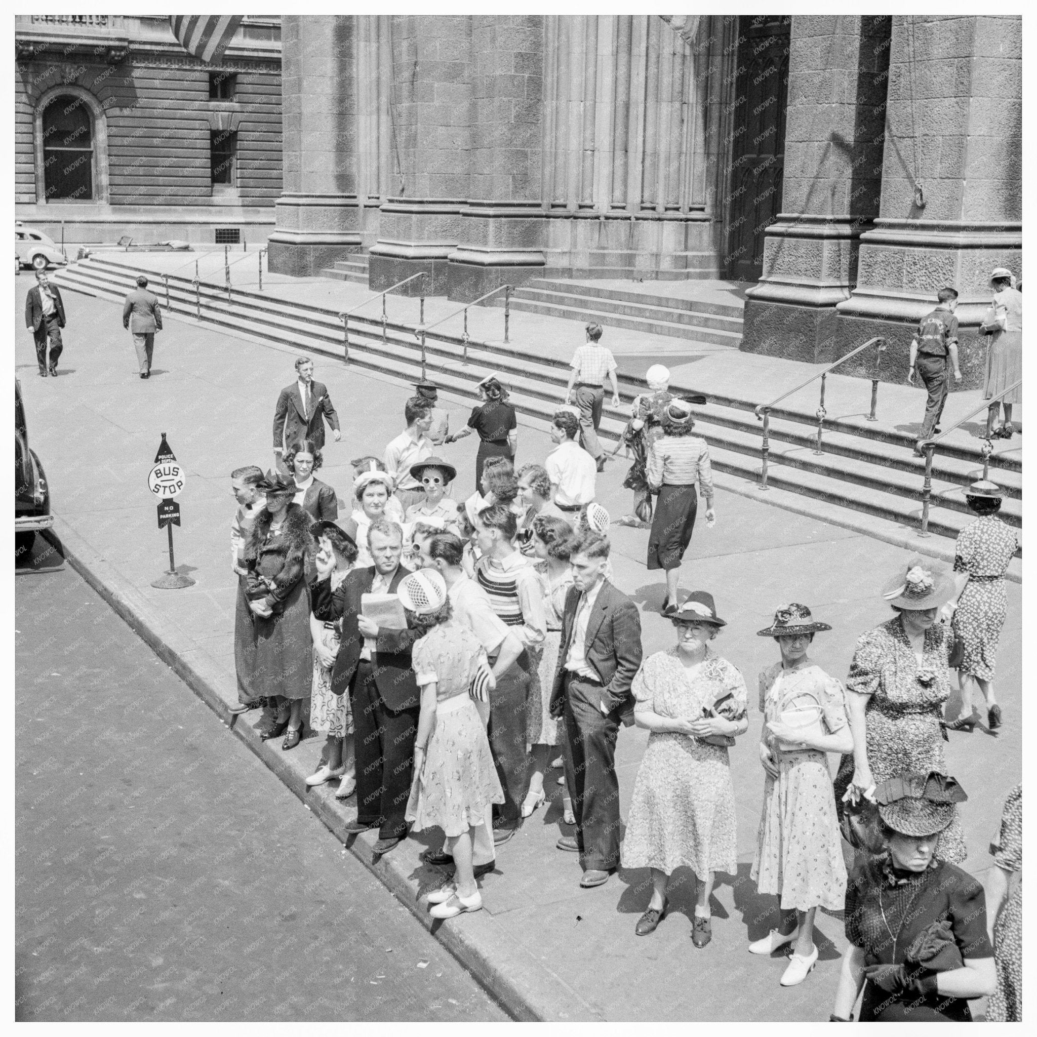 Fifth Avenue at Saint Patricks Cathedral NYC 1939 - Available at KNOWOL