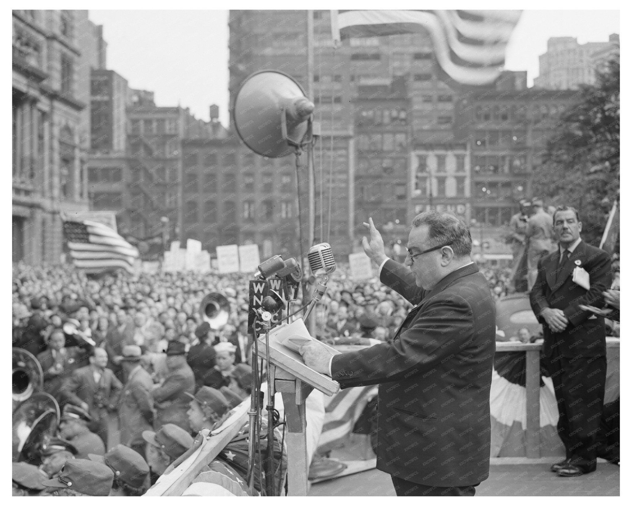 Fiorello La Guardia D - Day Rally New York City 1944 - Available at KNOWOL