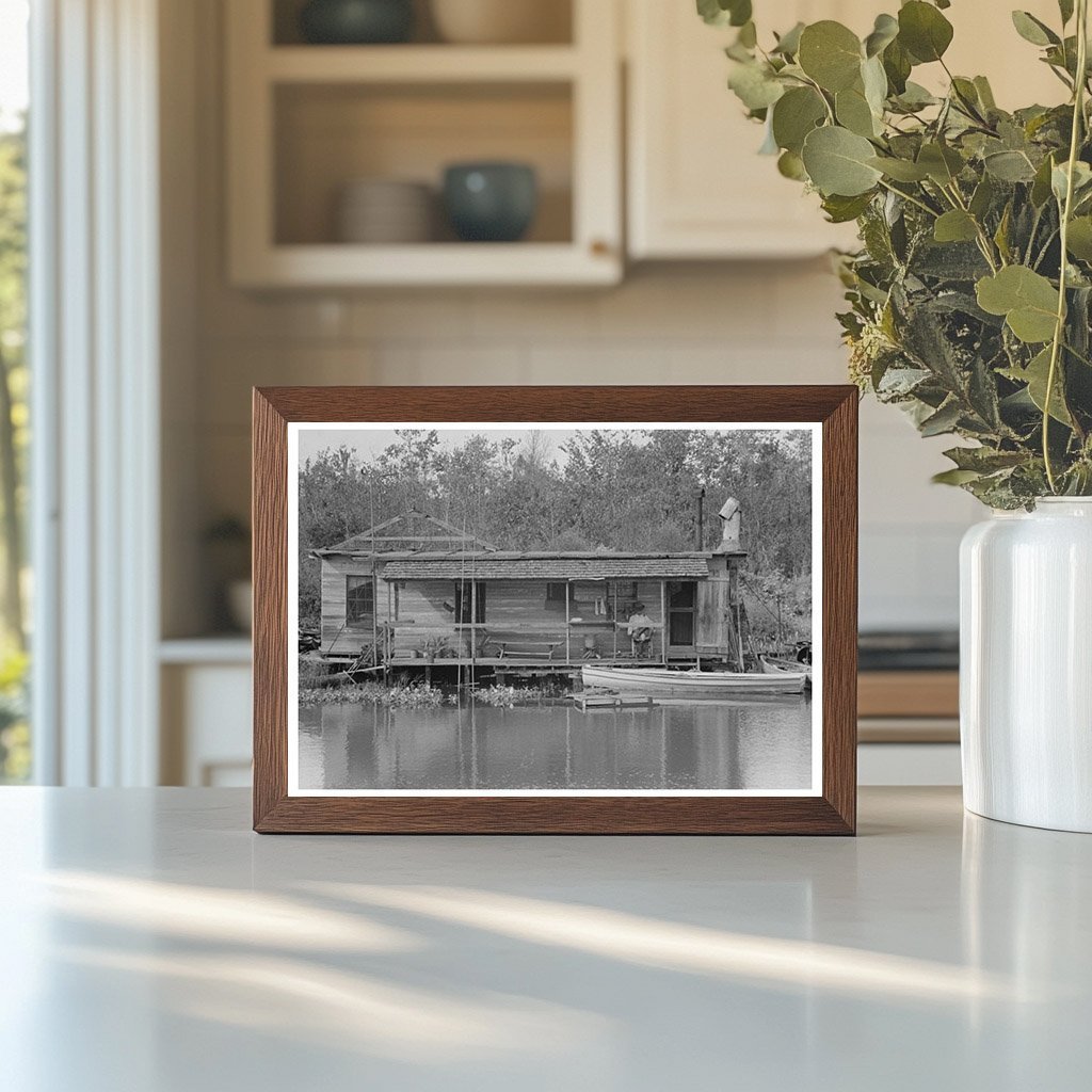 Fishermans Home on Bayou Akers Louisiana 1938 - Available at KNOWOL