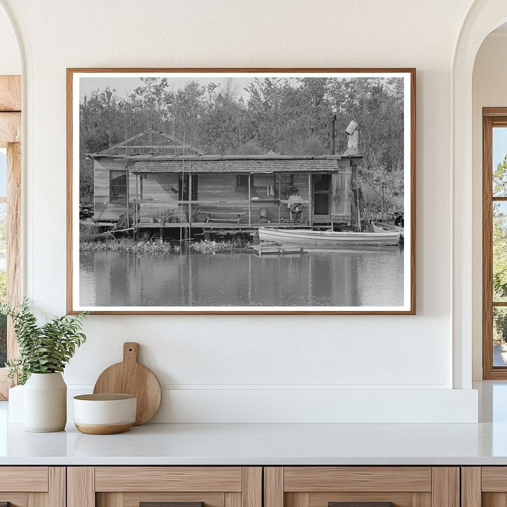 Fishermans Home on Bayou Akers Louisiana 1938 - Available at KNOWOL