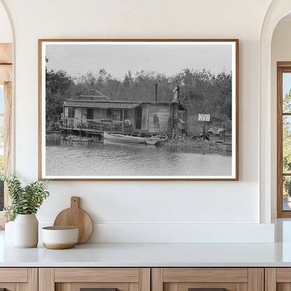 Fishermans Home on the Bayou Akers Louisiana 1938 - Available at KNOWOL