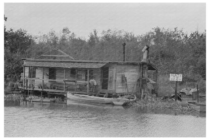 Fishermans Home on the Bayou Akers Louisiana 1938 - Available at KNOWOL