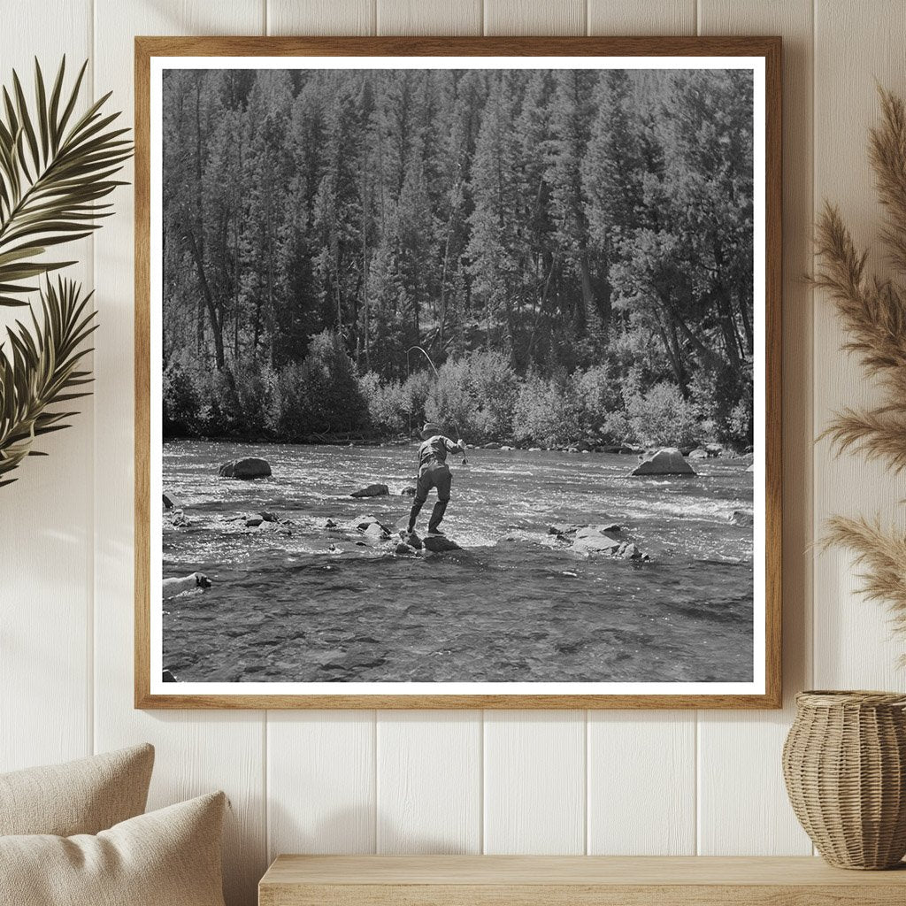 Fishing in Salmon River Valley Custer County Idaho 1942 - Available at KNOWOL