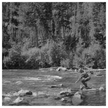 Fishing in Salmon River Valley Idaho August 1942 - Available at KNOWOL