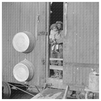 Flood Refugees at Boxcar Home Cache Illinois February 1937 - Available at KNOWOL