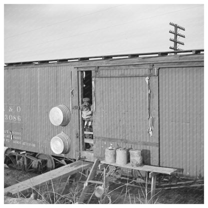 Flood Refugees in Boxcar Cache Illinois 1937 - Available at KNOWOL