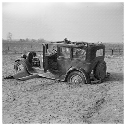 Flooded Automobile on Mackey Ferry Road Indiana February 1937 - Available at KNOWOL