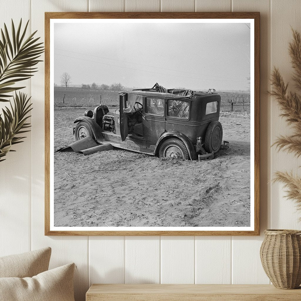 Flooded Automobile on Mackey Ferry Road Indiana February 1937 - Available at KNOWOL