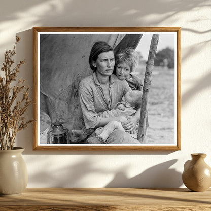 Florence Thompson and Children in Nipomo Pea Pickers Camp 1936 - Available at KNOWOL