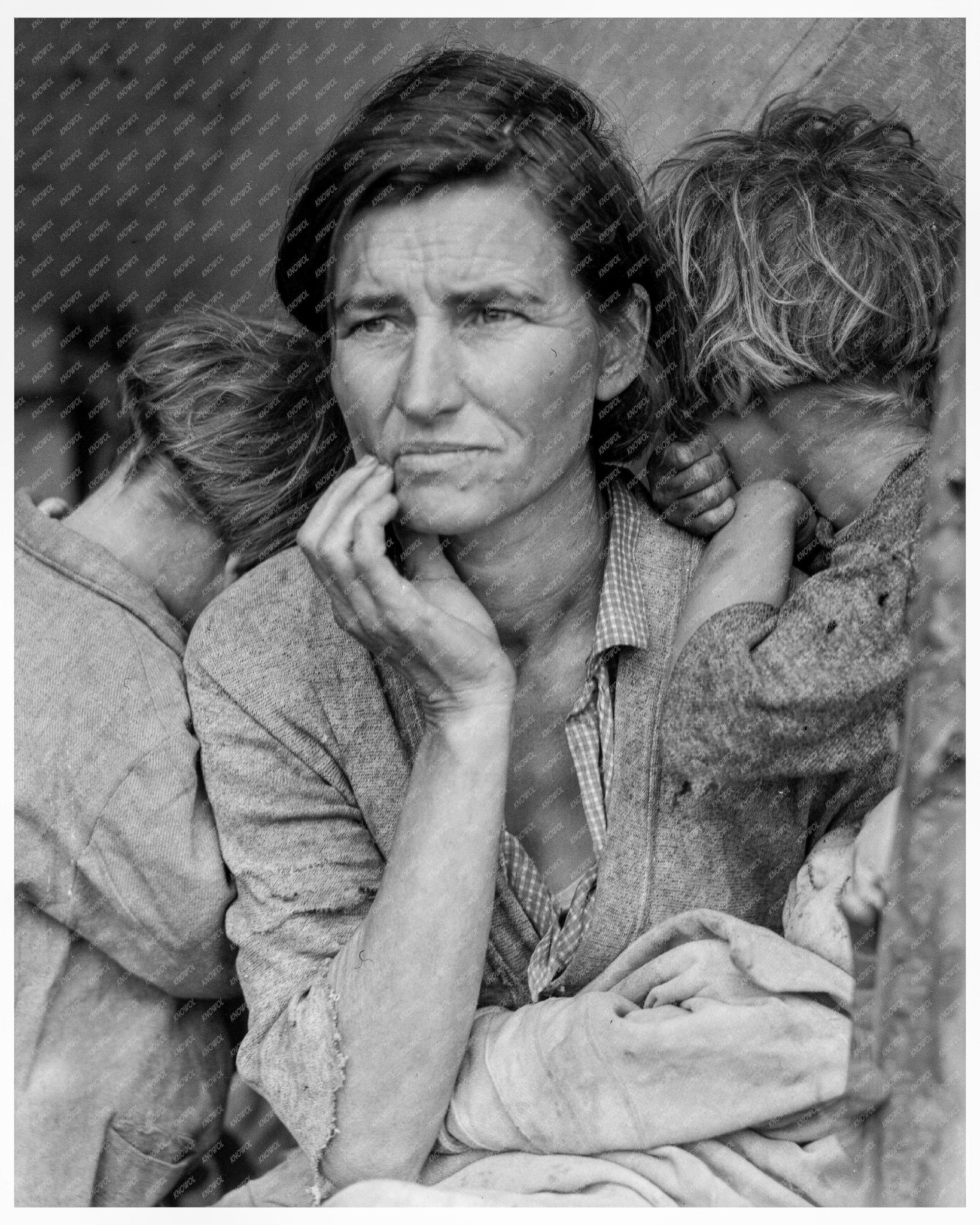 Florence Thompson with Children in Nipomo California March 1936 Migrant Labor Struggles - Available at KNOWOL