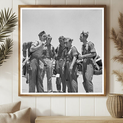 Flying Sergeants with Lieutenant at Lake Muroc May 1942 - Available at KNOWOL