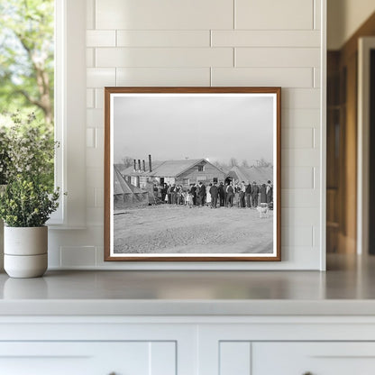 Food Line in Tent City Shawneetown Illinois 1937 - Available at KNOWOL