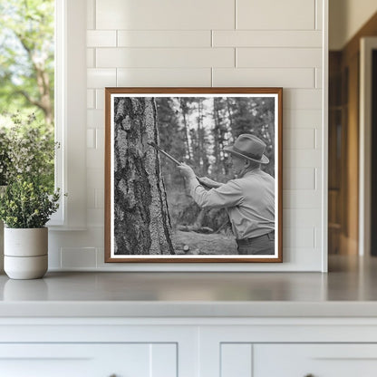 Forest Service Employee Marking Tree 1942 Oregon - Available at KNOWOL