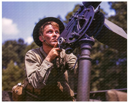 Fort Knox 1942 Soldier Training with Browning Machine Gun - Available at KNOWOL