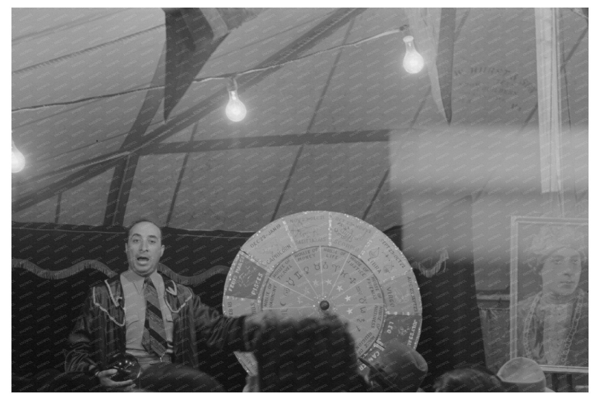 Fortune Teller at 1938 Louisiana State Fair Sideshow - Available at KNOWOL