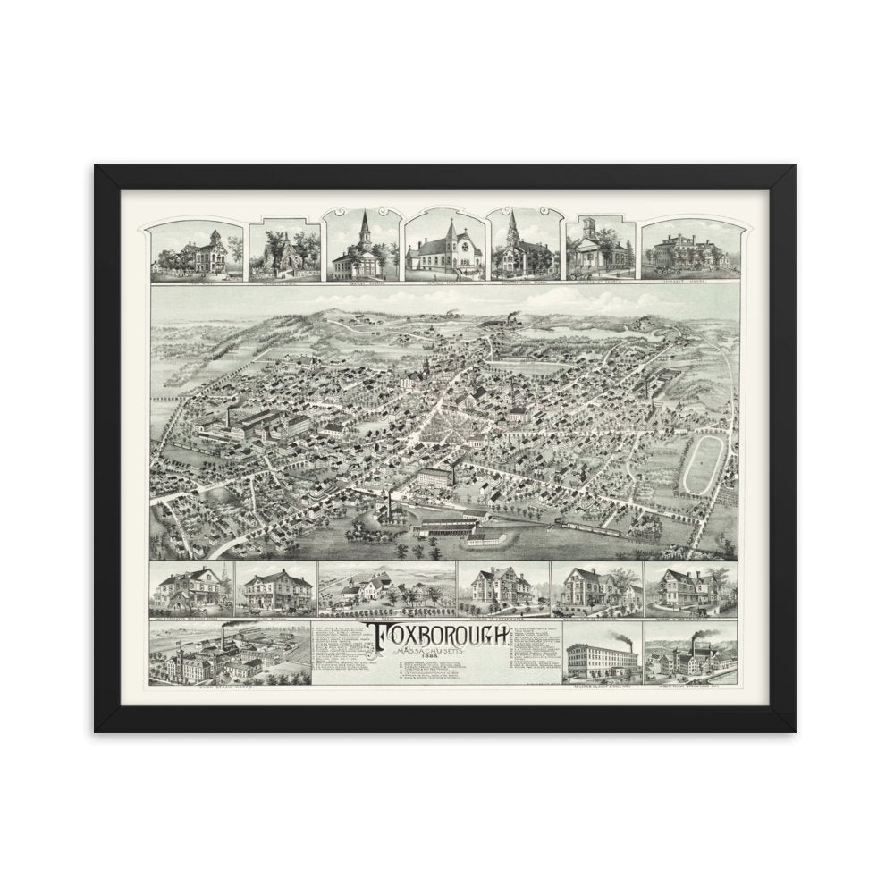 Foxborough, MA 1888 Framed - Available at KNOWOL