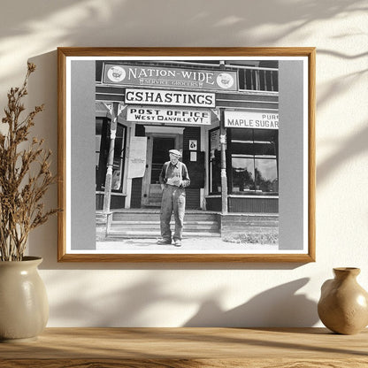 Frank Goss Reading Mail in West Danville Vermont 1943 - Available at KNOWOL