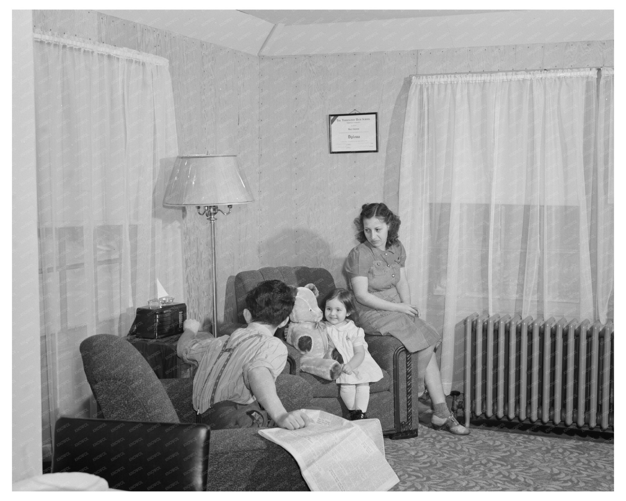 Fred Heath Family in 1942 Bantam Connecticut Apartment - Available at KNOWOL