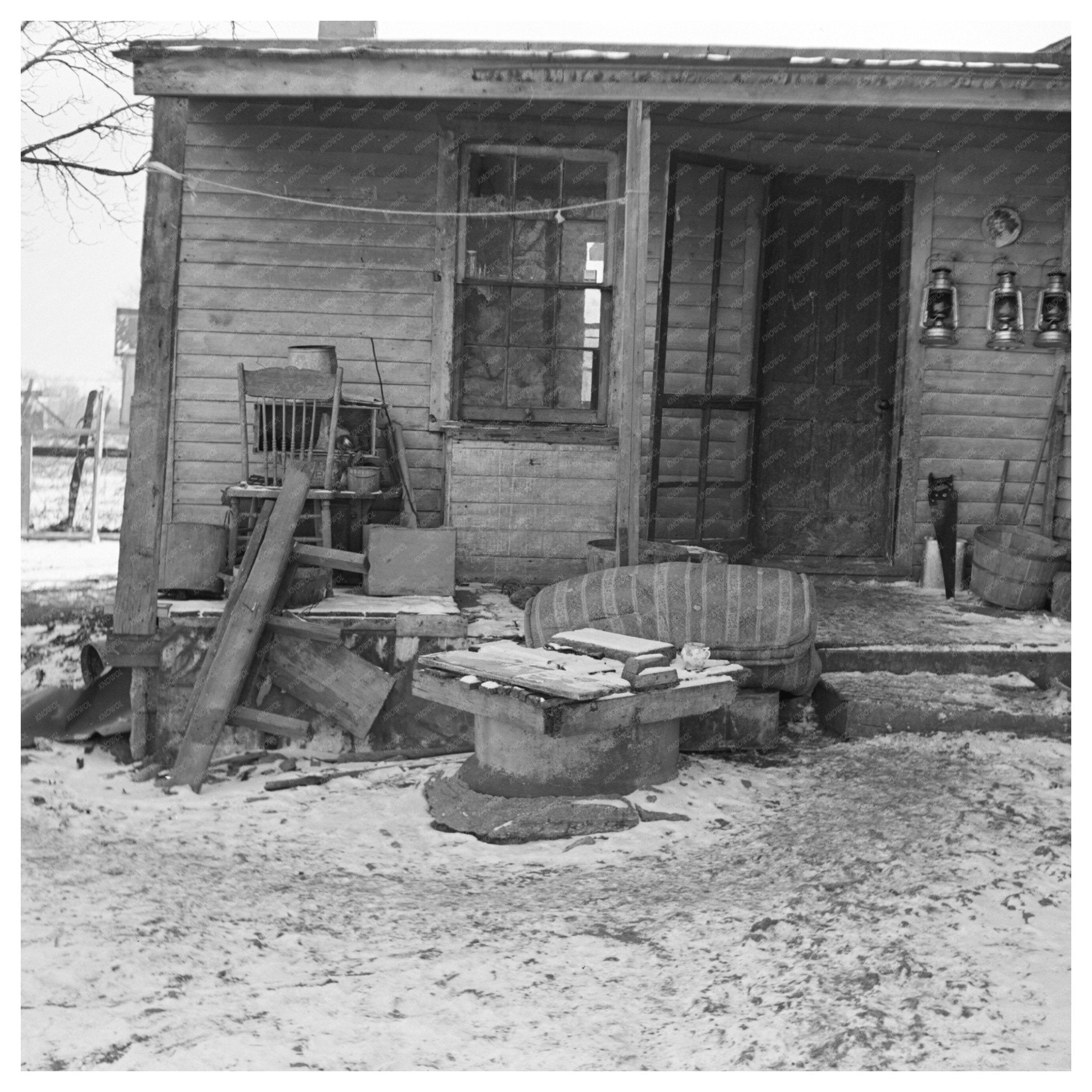 Fred Morgenflash Farmhouse Backyard Marseilles Illinois 1937 - Available at KNOWOL