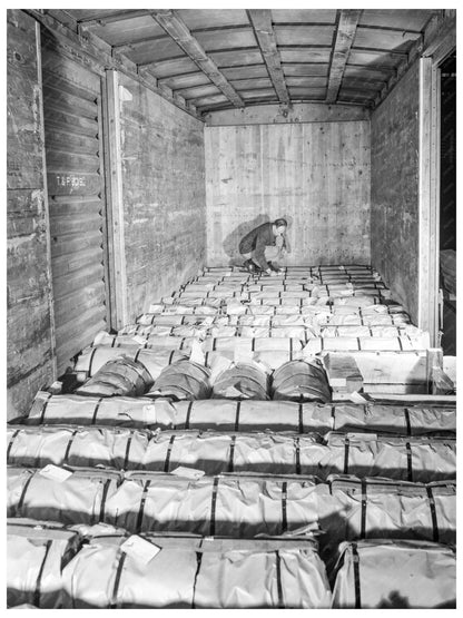 Freight Car Loaded with Copper and Brass February 1942 - Available at KNOWOL