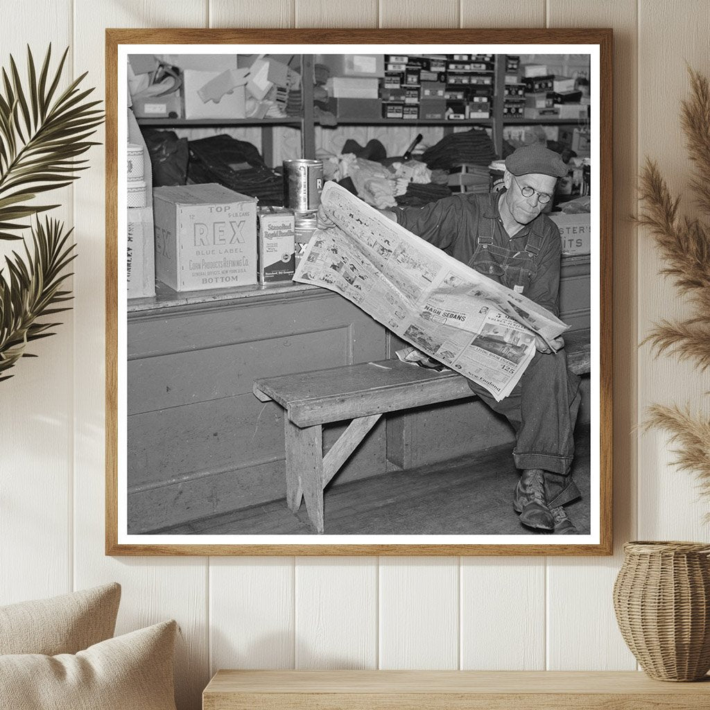 Funkley Minnesota Resident Reading Newspaper 1937 - Available at KNOWOL