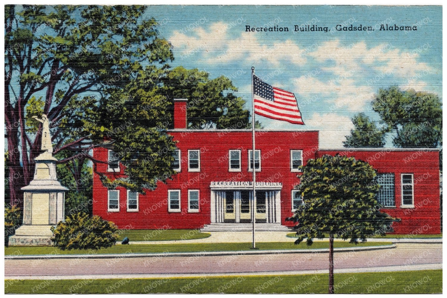 Gadsden Alabama Recreation Building Vintage Postcard 1930 - 1945 - Available at KNOWOL