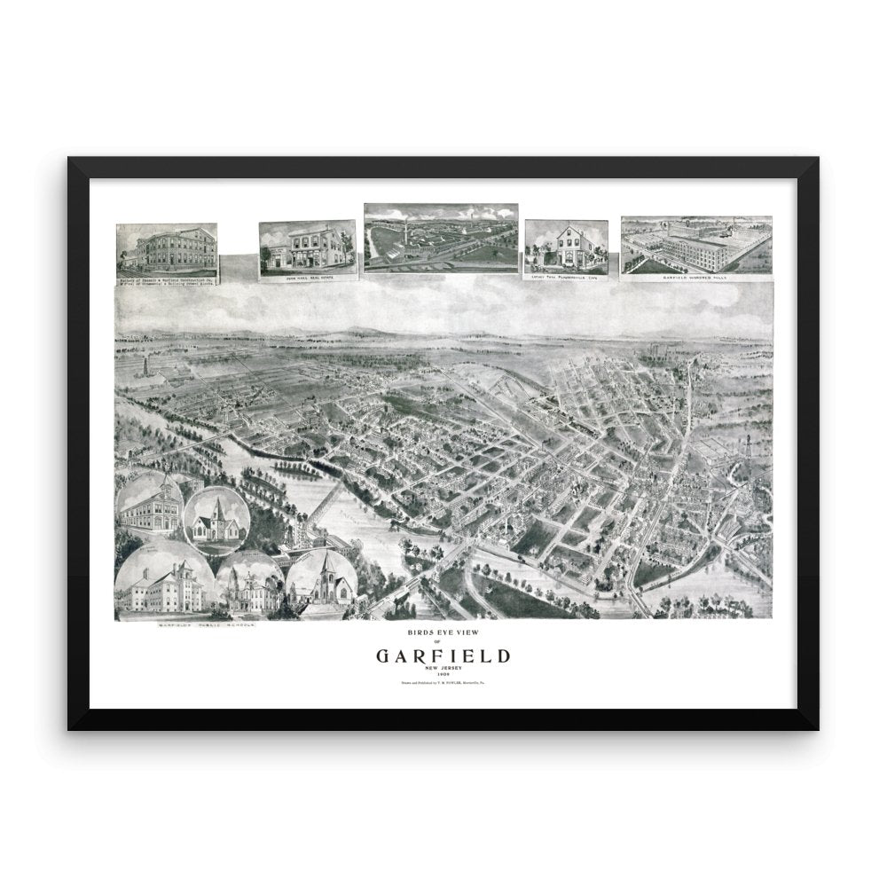 Garfield, New Jersey 1909 Framed - Available at KNOWOL