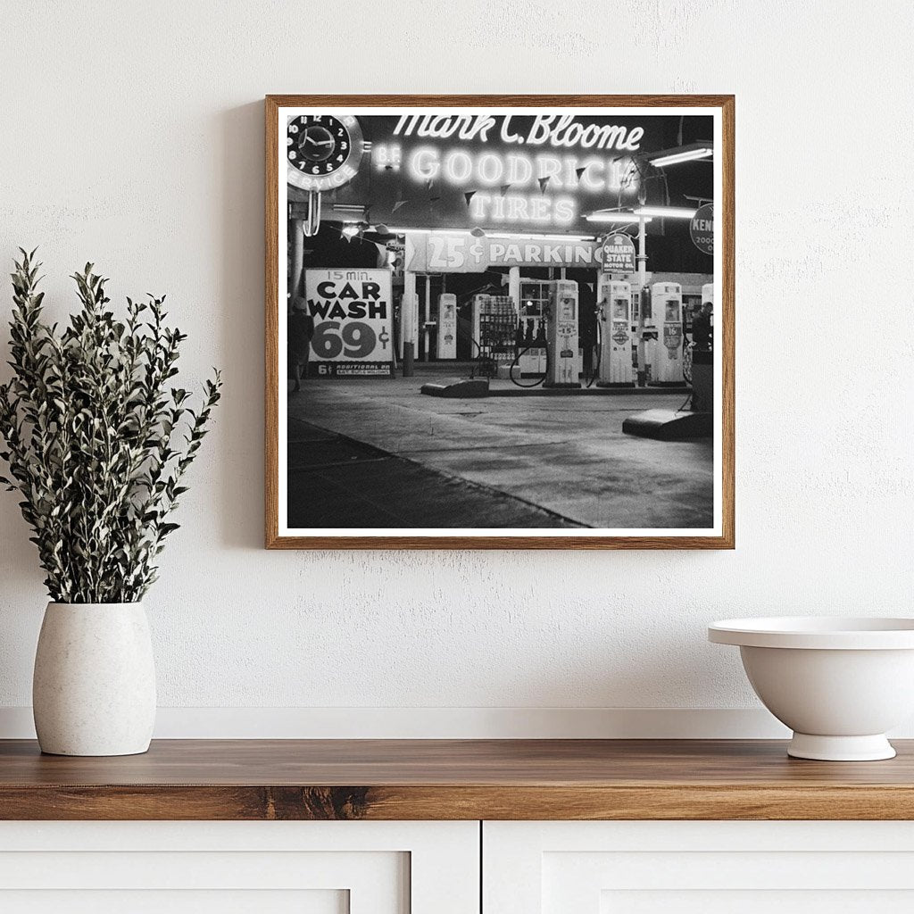 Gasoline Filling Station in Hollywood California April 1942 - Available at KNOWOL