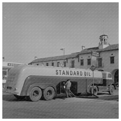 Gasoline Tank Truck Delivery Tracy California 1942 - Available at KNOWOL