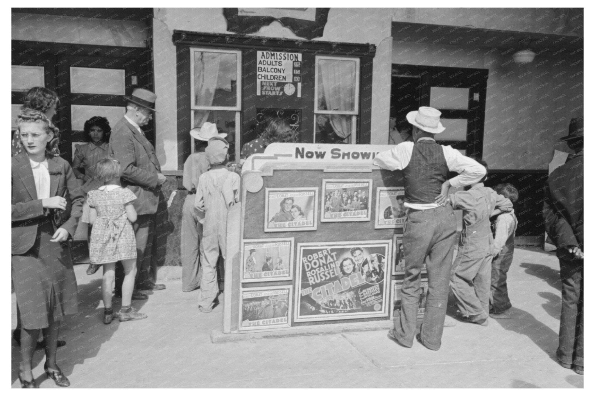 Gathering Outside Movie Theater Pharr Texas February 1939 - Available at KNOWOL