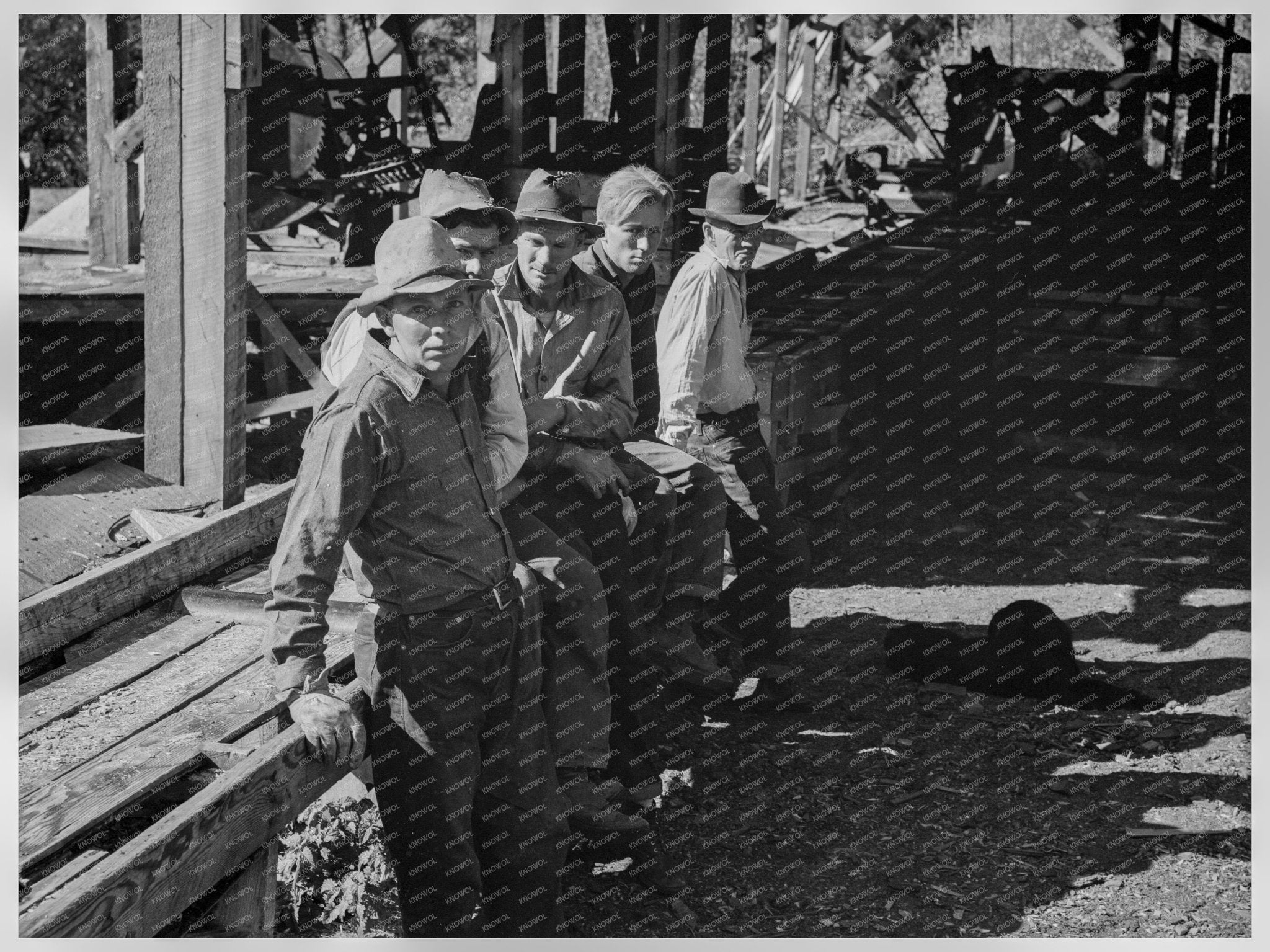 Gem County Farmers with Logs for Mill Transport 1939 - Available at KNOWOL