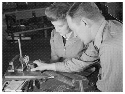 George Cole Instructs Edith Krause at Razor Plant 1942 - Available at KNOWOL