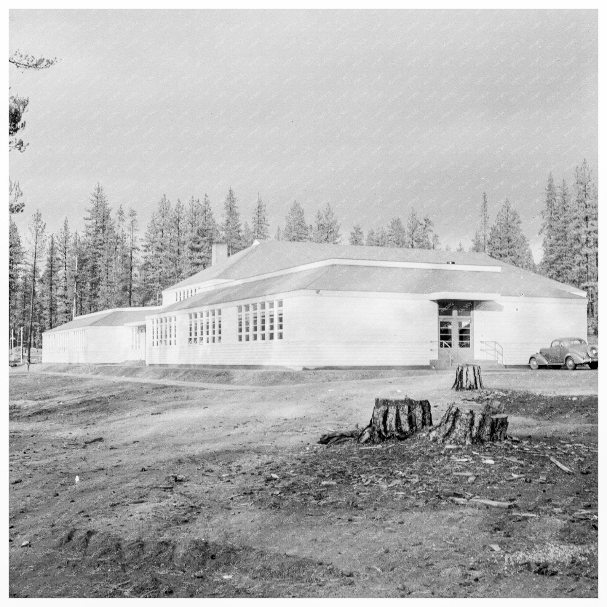 Gilchrist Oregon School Architectural Image 1939 - Available at KNOWOL