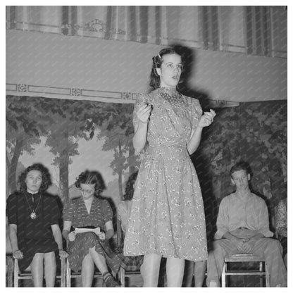 Girl at Podium during Americanization Program Eufaula 1940 - Available at KNOWOL