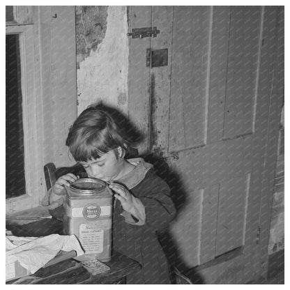 Girl Gazes at Candy Jar in Vermont Farm October 1939 - Available at KNOWOL