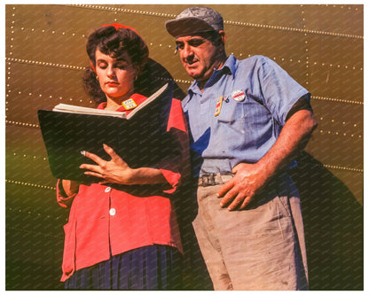 Girl Inspector Examines C - 47 Wings at Douglas Aircraft 1942 - Available at KNOWOL