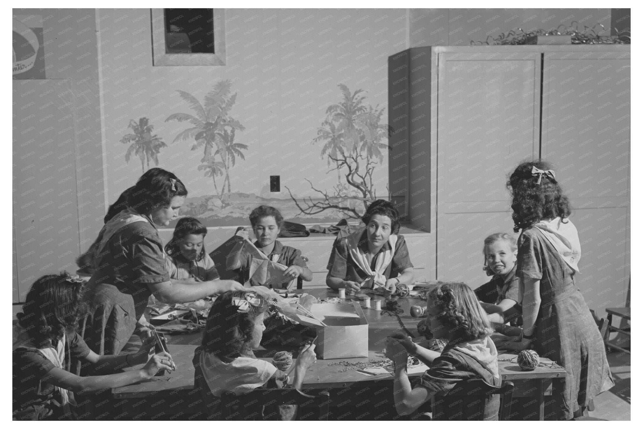 Girl Scouts at Farm Workers Camp Tulare County 1942 - Available at KNOWOL