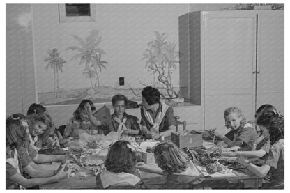 Girl Scouts Meeting at Farm Workers Camp February 1942 - Available at KNOWOL