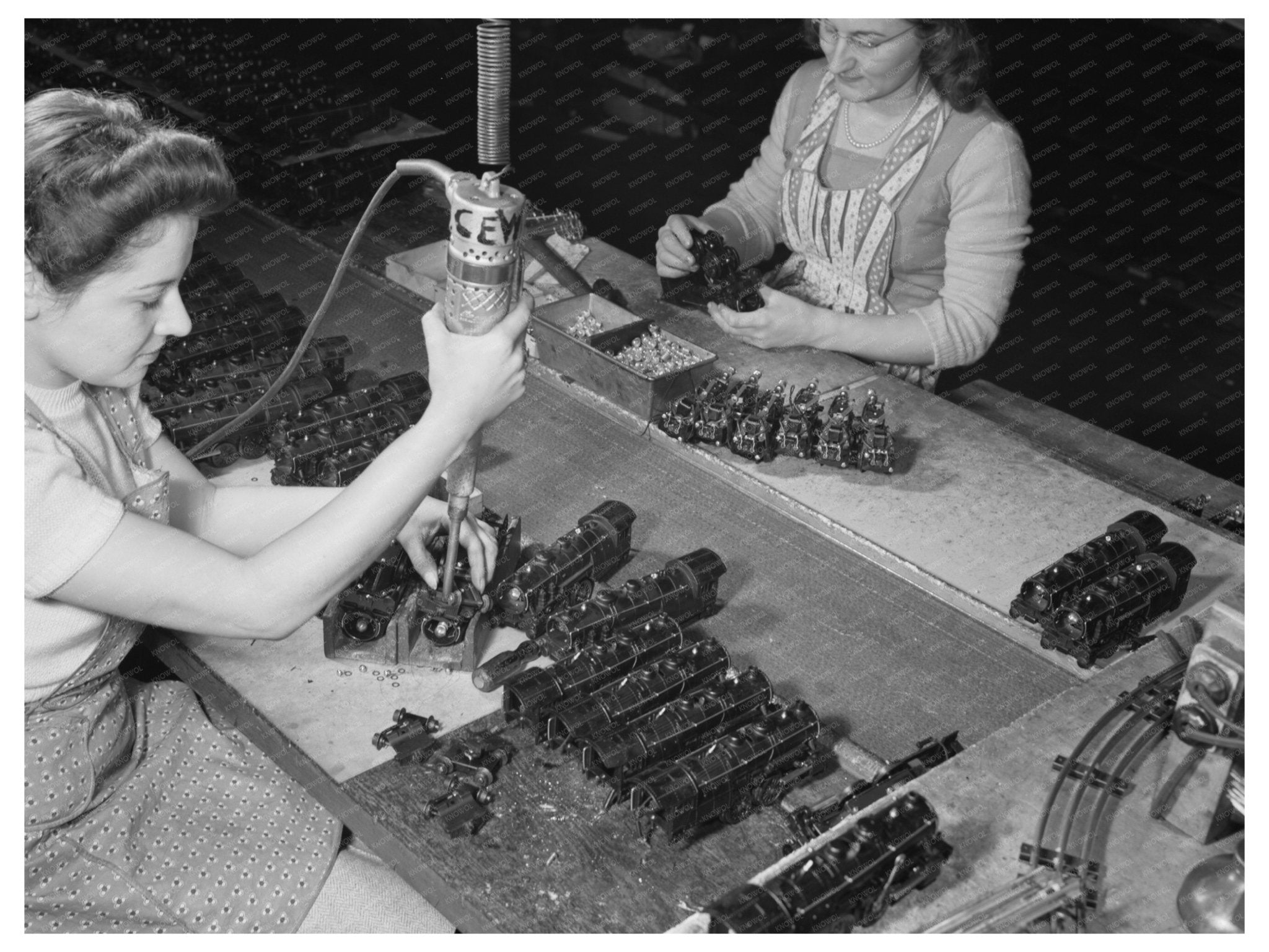 Girls at A. C. Gilbert Co February 1942 Military Production - Available at KNOWOL