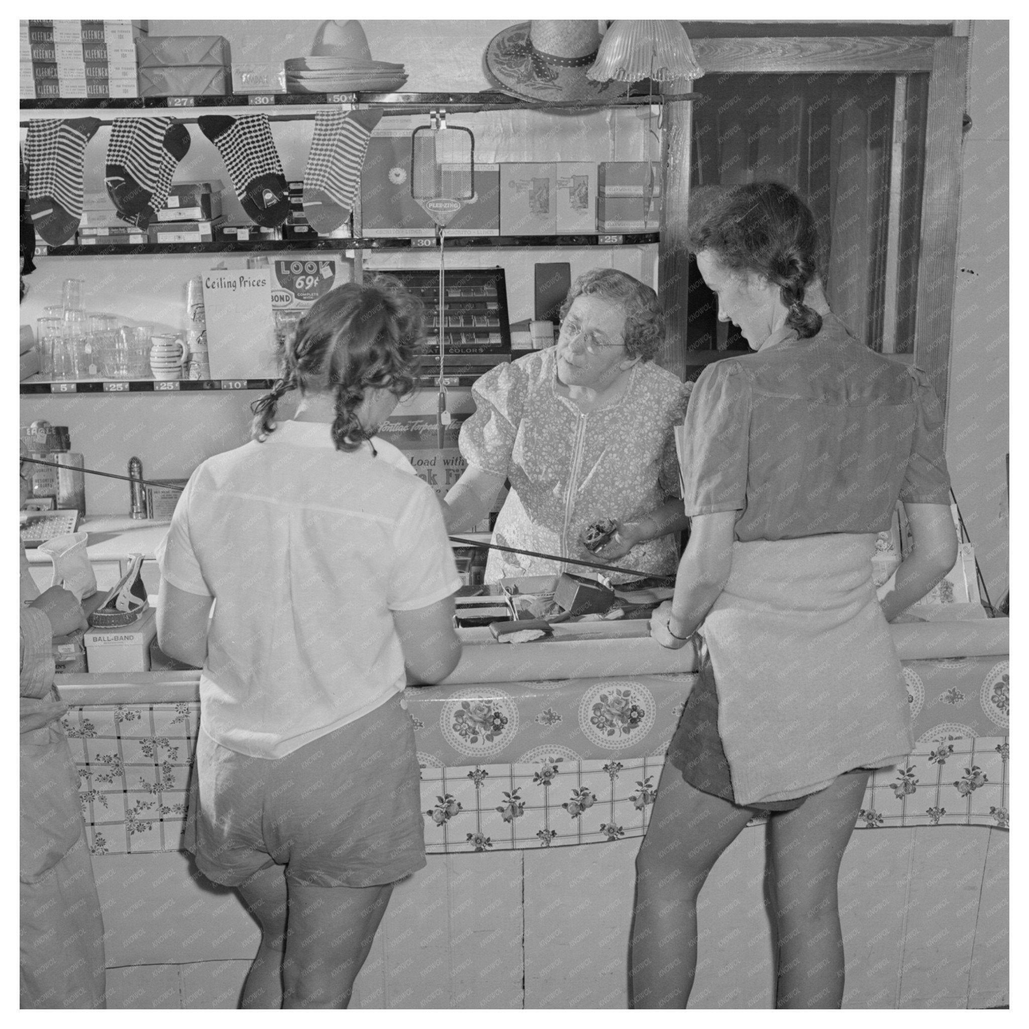 Girls Examining Fishing Tackle in Vermont 1940 - Available at KNOWOL